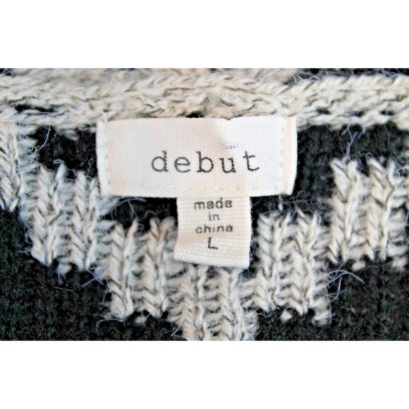 Debut by Dreamers Sweater Atzec Tribal Open Cardigan Womens size L Duster - Picture 5 of 7